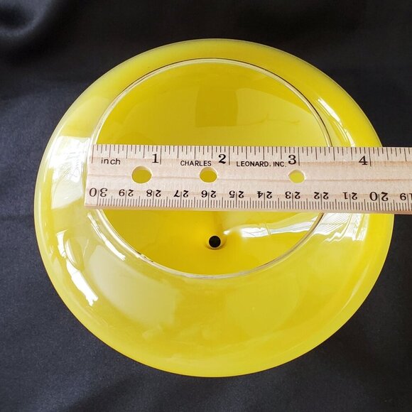 VTG Lemon Yellow Empoli MCM Circus Tent Bonbonniere Apothecary Lidded Jar 8.5" - Picture 7 of 16